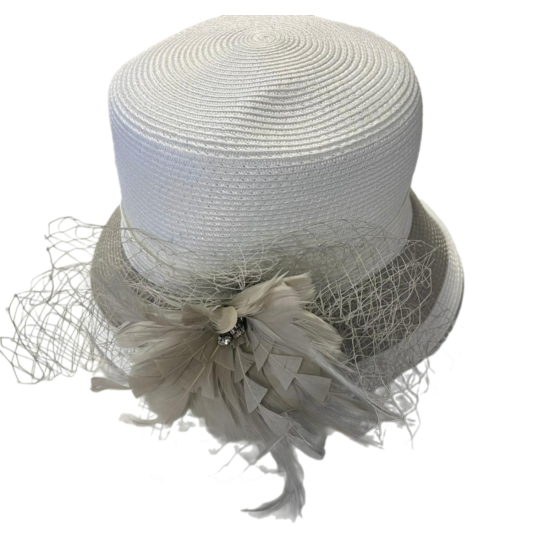  Company Women’s Marcasite Classic Cloche Hat, Natural