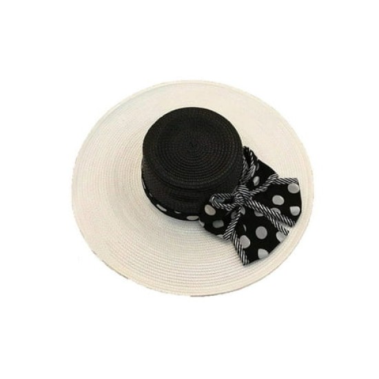  Womens Church Ornate Hat (Black/White, One Size)
