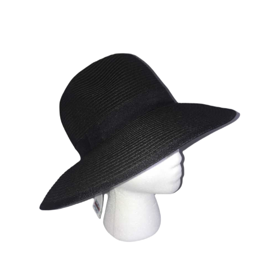  Womens Packable Summer Fedora Hat Black