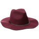 Women’s Delicate Chain Flannel Panama Hat, Wine Red, One Size