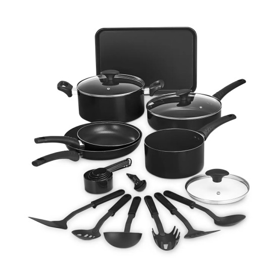  17-Pc. Cookware Sets, Black