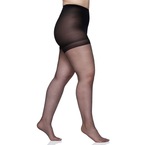  Womens Ultra Sheer Non-Control Top Pantyhose, Black, 5X-6X