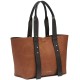  Jane Bubble Lamb East/West Handbag Tote (Luggage/Black)