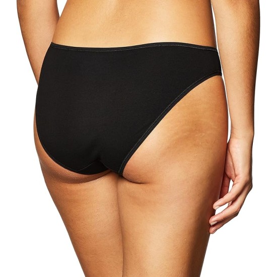  Women’s Form Cotton Blend Bikini Panty in Black, X-Large