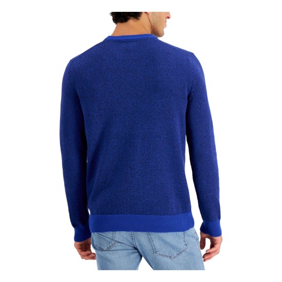  Men’s Elevated Cotton Marl Sweater, Cerulean, XX-Large