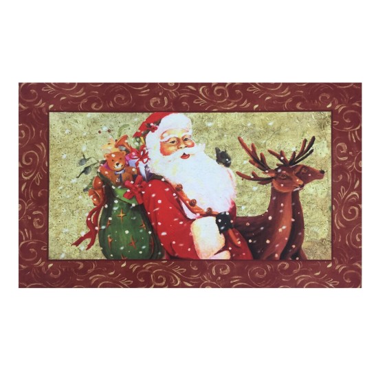 Essential Home Holiday Outdoor Mat – Santa, Multi