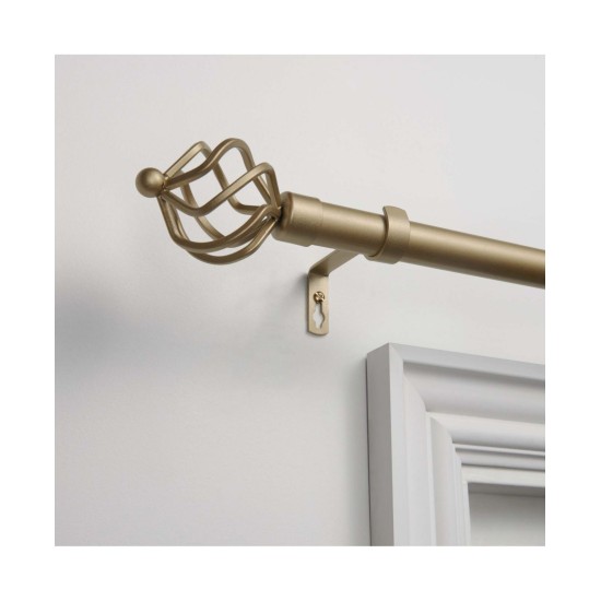  Torch 1″ Curtain Rod and Coordinating Finial Set Adjustable 66″-120″