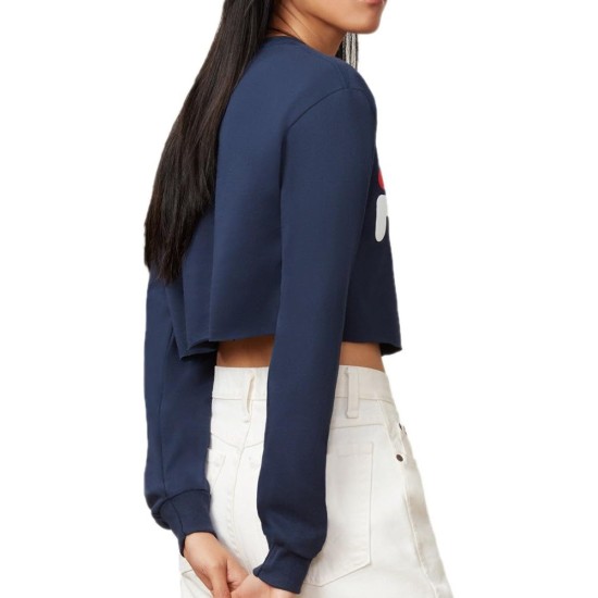  Women’s Colette Long Sleeve Crop Shirt, Peacoat, X-Large