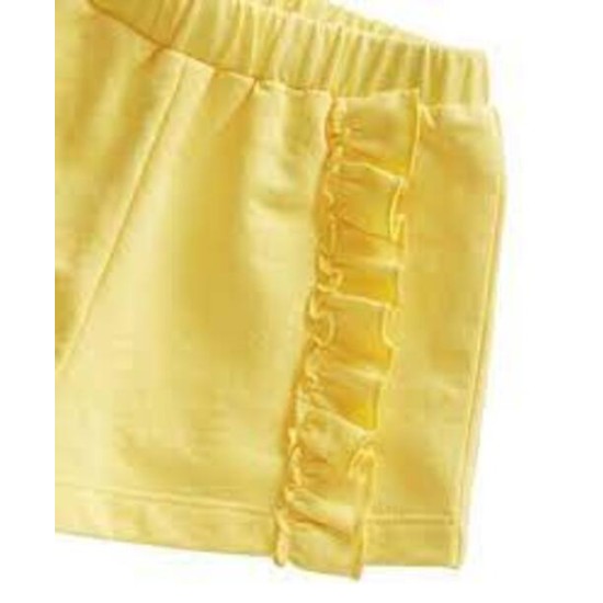  Baby Girls Ruffle Shorts, Yellow, 18 Months