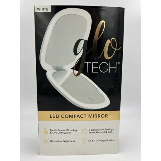  LED Compact Makeup Mirror – White