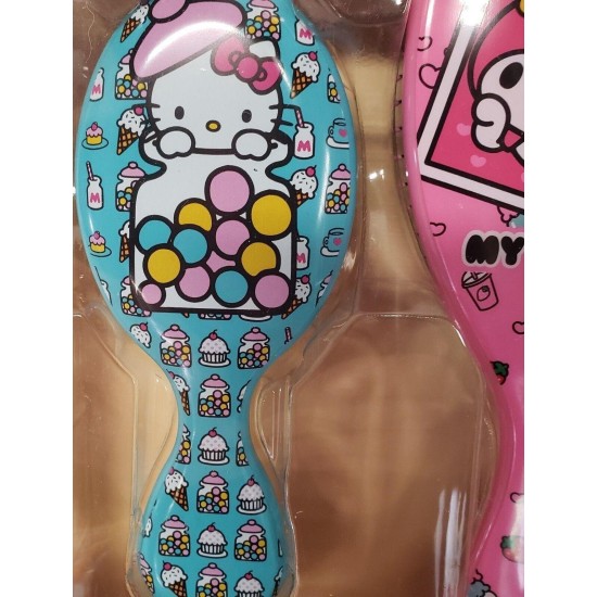 Hello Kitty-My Melody- Keroppi Frog Wet Brush Goody Detangling Bundle Set, Pink/Blue