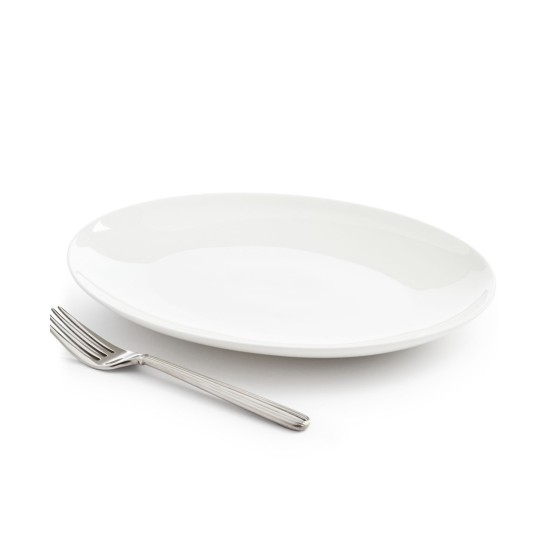  Oval Bone China Salad Plate, White