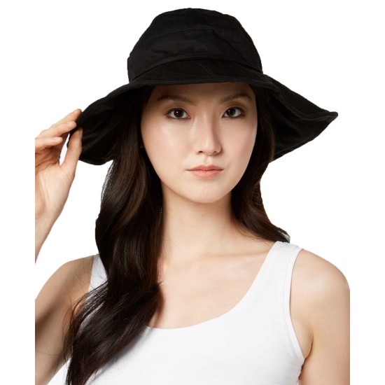  Solid Floppy Hat(Black, One Size)
