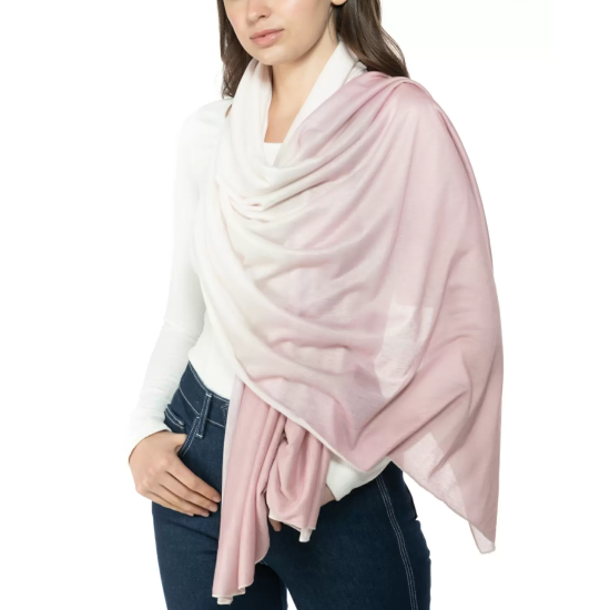  On Repeat Jersey Wrap Scarf, Pink Ombre