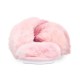  Women’s Faux-Fur Solid Crossband Slippers, Pink, Small (5-6)