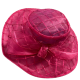  Plaid Organza Down Brim Hat, Pink