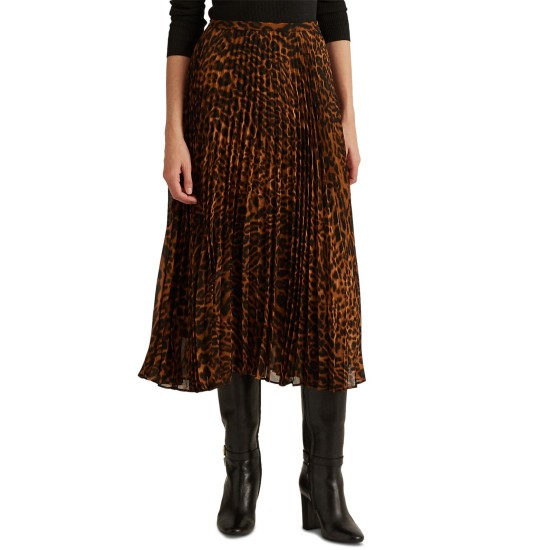 LAUREN Ralph Lauren Petite Plaid Pleated Georgette Skirt, 10P