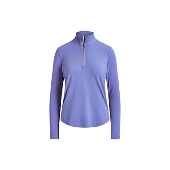  Womens Jersey Quarter-zip Pullover, Light Blue,  X-Large