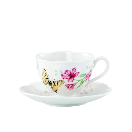  Butterfly Meadow Butterfly Cup and Saucer Set, White