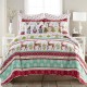  Home Let It Snow 3-Piece Multicolor Reindeer/Snowflakes Microfiber Full/Queen Quilt Set