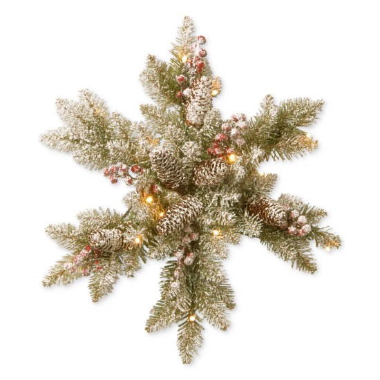  Company 18″ Snowy Dunhill Fir Snowflake with Led Lights