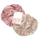  Satin Shower Cap in Champagne & Blush Frizz Steam Proof Perfect Fit 2 Pack