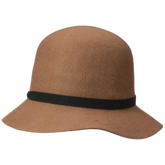  Women’s Felt Cloche Hat with Braid Detail, Pecan, One Size