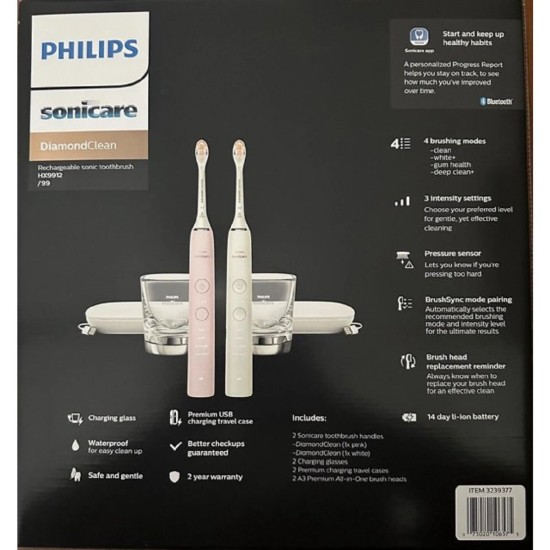  Sonicare DiamondClean Connected Rechargeable Electric Toothbrush 2-pack