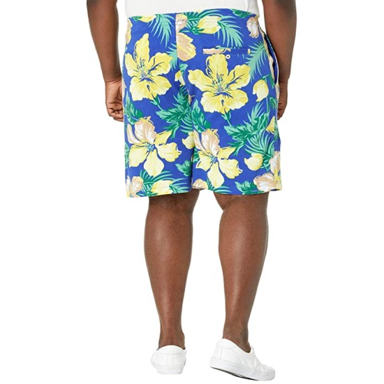  Men’s Big & Tall Floral Spa Terry Shorts, Blue, 3XB