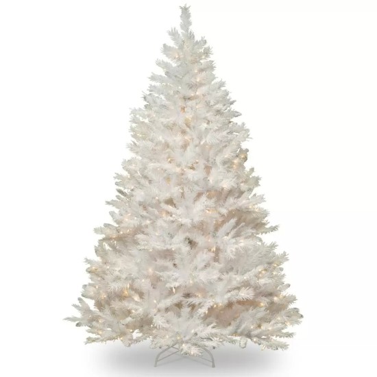  International Pre-Lit Winchester 7.5′ White Pine Tree w/ Gold Tips