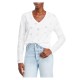  Womens Sami V Neck Cotton T-Shirt, White, Large