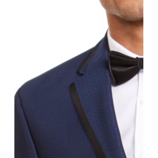  Men’s Classic-Fit Blue Diamond Suit Separate Jacket, Blue, 38R