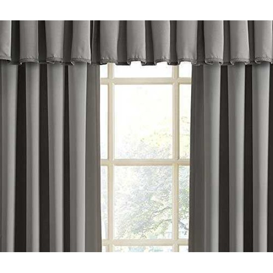  Grant Rod Pocket Top Curtain Panel, 54″ x 84″-Steel Gray