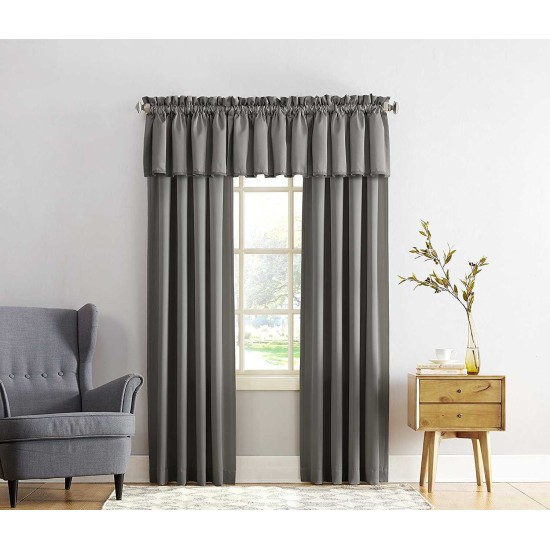  Grant Rod Pocket Top Curtain Panel, 54″ x 84″-Steel Gray