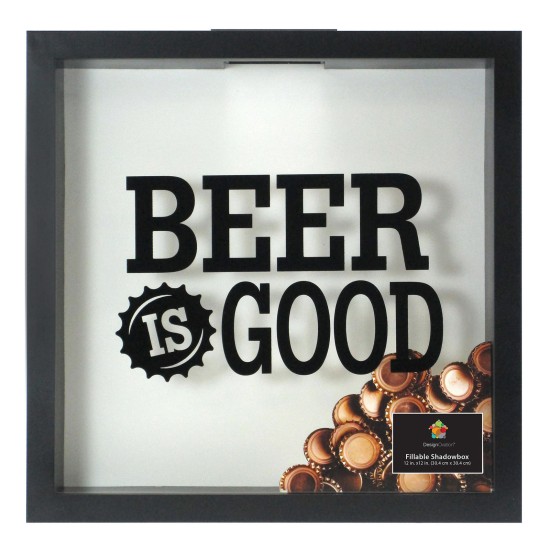 UNIEK INC.12” x 12” “Beer Is Good” Fillable Shadow Box