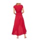 Women’s L Space Goa Cover-Up Maxi Wrap Dress, Red, Medium