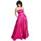 Juniors’ Strapless Stretch Taffeta Ball Gown Dress, Pink, 9/10