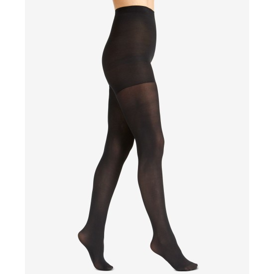  Womens Luxe Opaque Control Top Tights, Black, Tall