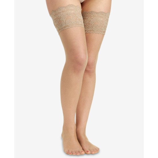  Womens Shimmers Thigh Highs, Beige, 2X-3X