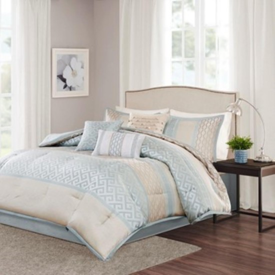  Addison 7-Pc. Comforter Set, Bedding, Aqua, Queen