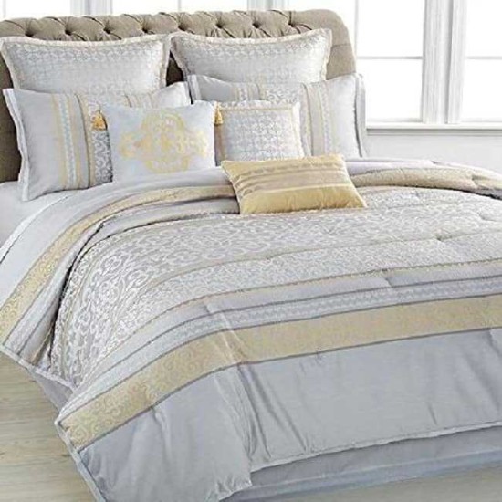 Martha Stewart Palace Scroll 9 Piece Bed In A Bag Queen Gray