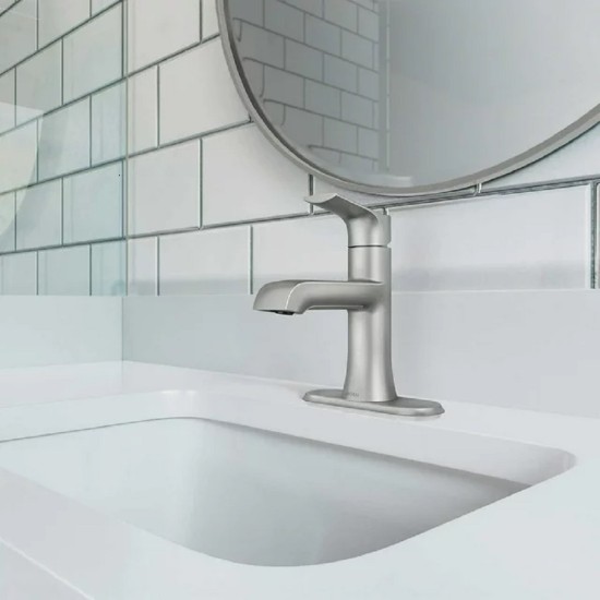  Liso Spot Resist Brushed Nickel One Handle Bathroom Faucet