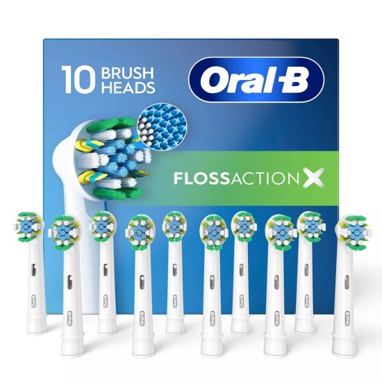  FlossAction Electric Toothbrush Replacement Brush Heads, 10 Count