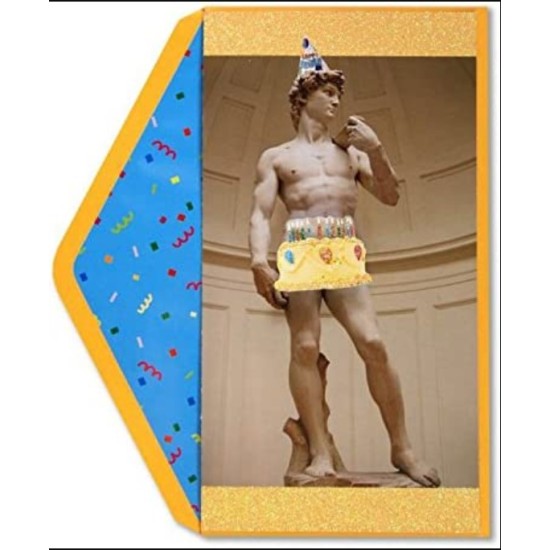  Birthday Greeting Cards; Ice Cream Cone, High Heel, David Sculpture