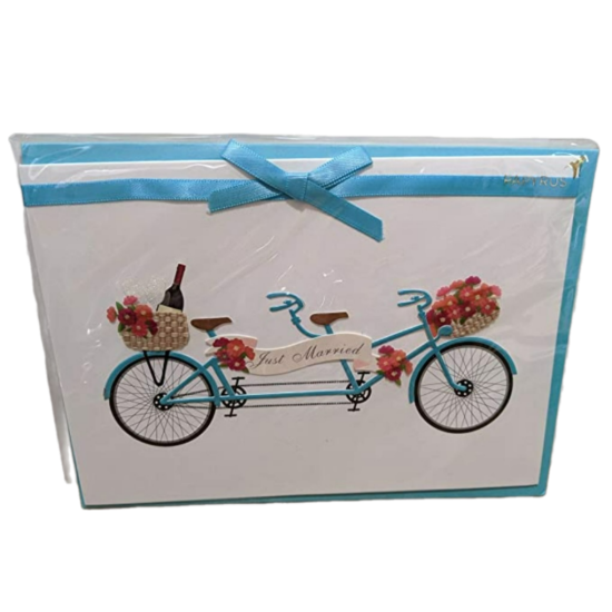  Greeting Card 5″X7″ 1/Pkg-Tandem Bike Wedding Congratulations