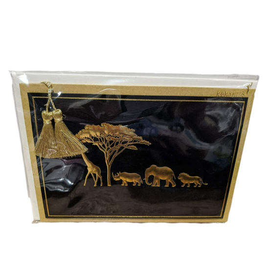  Safari Animals Everyday Blank Card, 1 Each,Gold/Black, 5″ x 7″