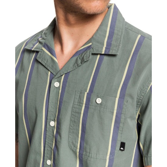  Men’s No Worries Mate Short Sleeve Woven Shirt (Green, 2XL)
