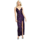  Womens Juniors’ Embellished Sequin Mesh Dress, Purple/3