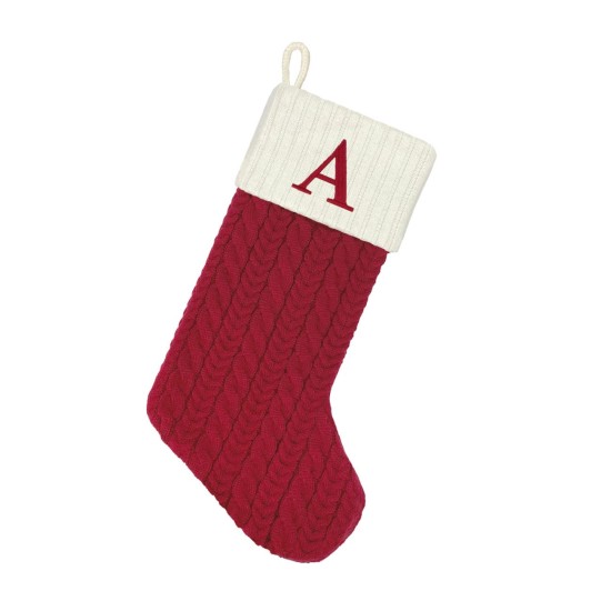 ® Large 21″ Red Knit Monogram Stocking, X