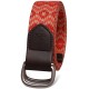  Men’s Geo D-Ring Web Belt with Faux-Leather Trim, Orange, Small